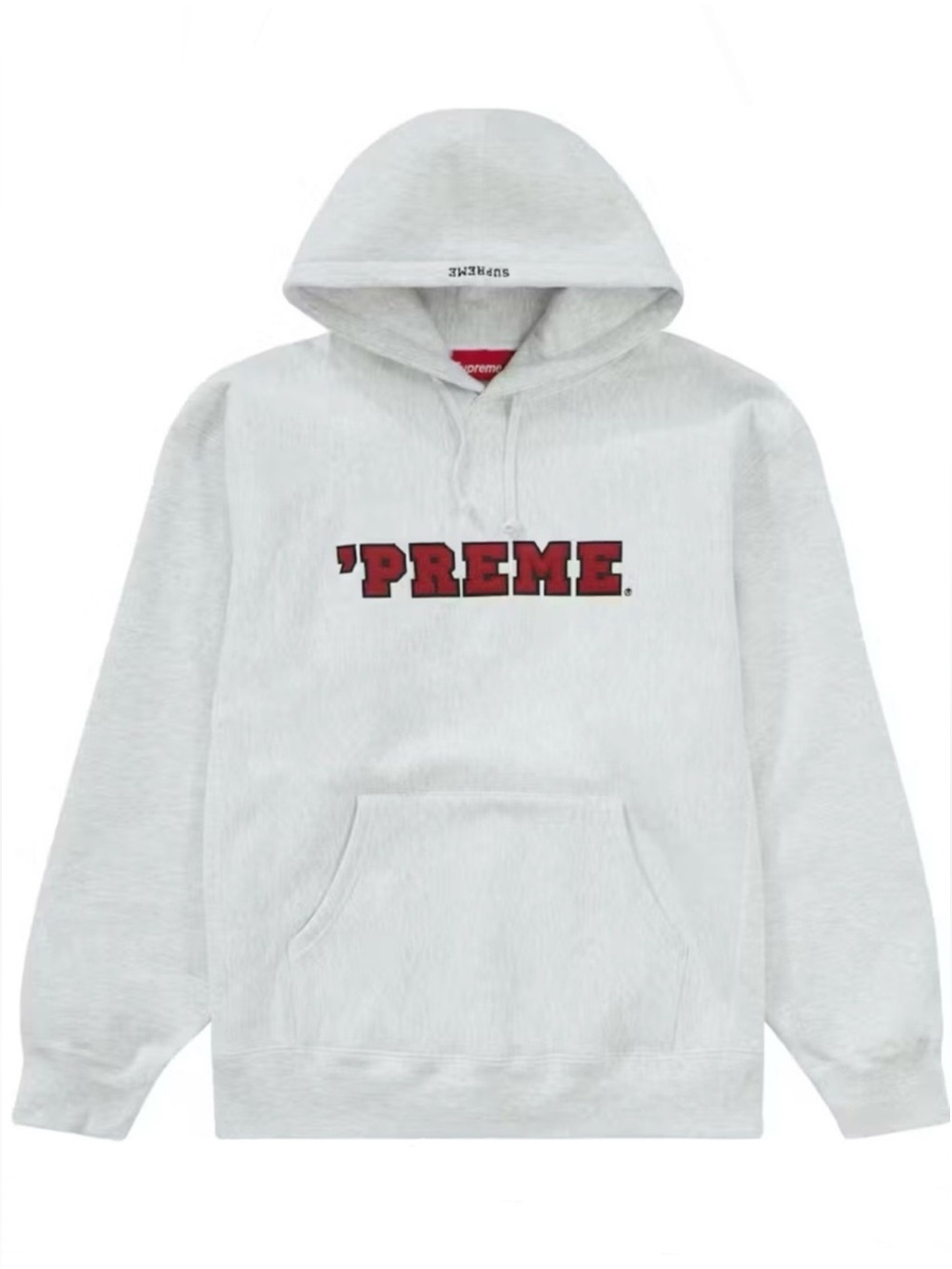 RARE supreme ‘preme hoodie with twill appliqué